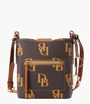 Brown Dooney And Bourke Monogram Small Ridley Women's Crossbody Bags | 46YZMDSOQ