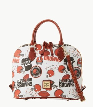 Brown Dooney And Bourke NFL Browns Zip Zip Women's Satchel Bags | 86PXNDVEH