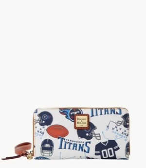 Brown Dooney And Bourke NFL Titans Large Zip Around Women's Wristlets | 19EQOXHNW