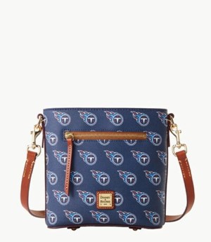 Brown Dooney And Bourke NFL Titans Small Zip Women's Crossbody Bags | 52JZOSVBC