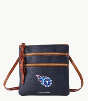 Brown Dooney And Bourke NFL Titans Triple Zip Women's Crossbody Bags | 05RHYMIOE