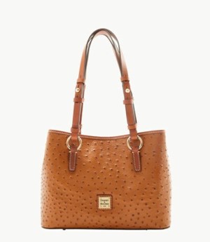 Brown Dooney And Bourke Ostrich Small Briana Women's Satchel Bags | 74ZTDKJAP