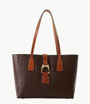 Brown Dooney And Bourke Ostrich Small Shannon Women's Tote Bags | 47UMYIXKR