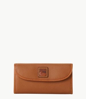 Brown Dooney And Bourke Pebble Grain Continental Women's Clutch Bag | 67AFEGQWH