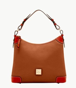 Brown Dooney And Bourke Pebble Grain Women's Hobo Bag | 27WGECPLB