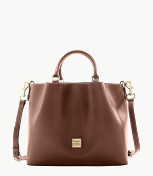 Brown Dooney And Bourke Saffiano Large Barlow Women's Tote Bags | 02XHQIGWU