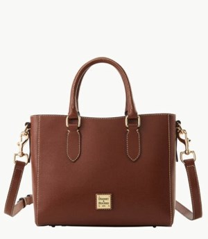 Brown Dooney And Bourke Saffiano Top Handle Women's Satchel Bags | 36MDHYGPN