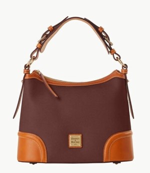 Brown Dooney And Bourke Saffiano Women's Hobo Bag | 50HFMRNDY