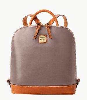 Brown Dooney And Bourke Wexford Leather Zip Pod Women's Backpacks | 07YCKULNS