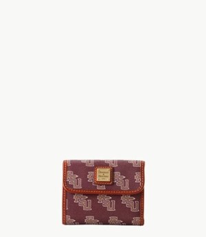 Burgundy Dooney And Bourke NCAA Florida State Flap Credit Women's Wallets | 64VNCQEKU