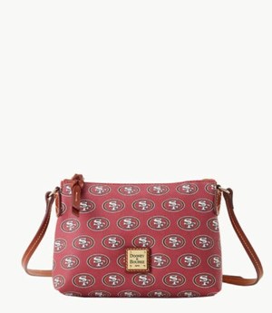 Burgundy Dooney And Bourke NFL 49ers Women's Crossbody Bags | 38IZWLFNM