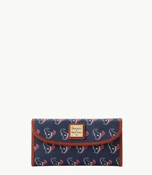 Dark Blue Dooney And Bourke NFL Texans Continental Women's Clutch Bag | 35IQWEBXC