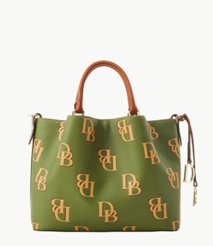 Green Dooney And Bourke Monogram Barlow Women's Satchel Bags | 62ZKUFEXQ