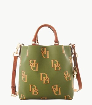 Green Dooney And Bourke Monogram Small Barlow Women's Satchel Bags | 04RFBWMNC