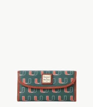 Green Dooney And Bourke NCAA Miami Continental Women's Clutch Bag | 17IJVODNS