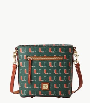 Green Dooney And Bourke NCAA Miami Small Zip Women's Crossbody Bags | 31MCYOKPB