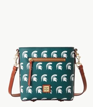 Green Dooney And Bourke NCAA Michigan State Small Zip Women's Crossbody Bags | 26TXZGWHP