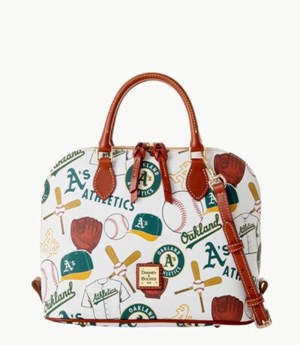 Multicolor Dooney And Bourke MLB Athletics Zip Zip Women's Satchel Bags | 96SIAFTEC