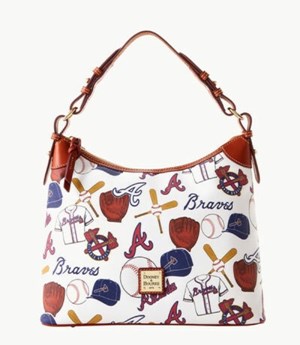 Multicolor Dooney And Bourke MLB Braves Women's Hobo Bag | 28JEUMPXV