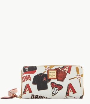 Multicolor Dooney And Bourke MLB Diamondbacks Large Zip Around Women's Wristlets | 40DCMUZJV