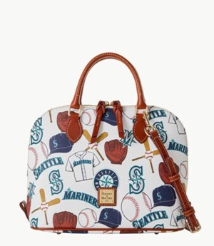 Multicolor Dooney And Bourke MLB Mariners Zip Zip Women's Satchel Bags | 21EROAJYH