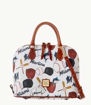 Multicolor Dooney And Bourke MLB Marlins Zip Zip Women's Satchel Bags | 81KSHABLE