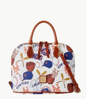 Multicolor Dooney And Bourke MLB Mets Zip Zip Women's Satchel Bags | 76DGRIMCV