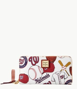 Multicolor Dooney And Bourke MLB Nationals Large Zip Around Women's Wristlets | 81BUZEHXD