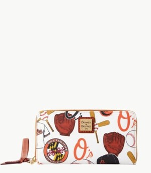 Multicolor Dooney And Bourke MLB Orioles Large Zip Around Women's Wristlets | 96XTHZYSR