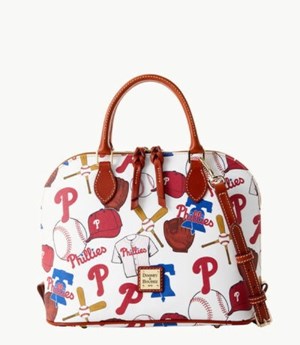 Multicolor Dooney And Bourke MLB Phillies Zip Zip Women's Satchel Bags | 97ALUNWOX