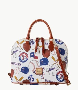 Multicolor Dooney And Bourke MLB Rangers Zip Zip Women's Satchel Bags | 84OEKNIGX