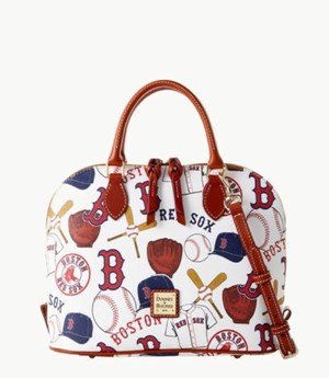 Multicolor Dooney And Bourke MLB Red Sox Zip Zip Women's Satchel Bags | 01KUBTZNC