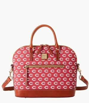 Multicolor Dooney And Bourke MLB Reds Domed Zip Women's Satchel Bags | 14PKTCUHB