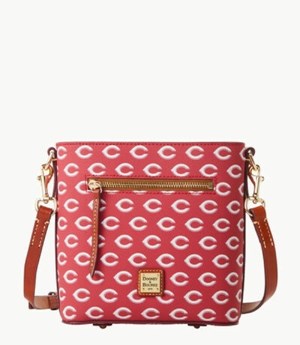 Multicolor Dooney And Bourke MLB Reds Small Zip Women's Crossbody Bags | 37MFZUYWT