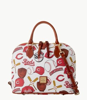 Multicolor Dooney And Bourke MLB Reds Zip Zip Women's Satchel Bags | 93DUXBKGV