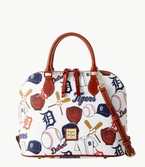 Multicolor Dooney And Bourke MLB Tigers Zip Zip Women's Satchel Bags | 82QRASUPE