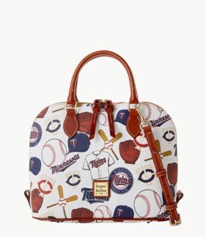 Multicolor Dooney And Bourke MLB Twins Zip Zip Women's Satchel Bags | 02POTRIQE