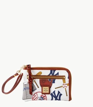 Multicolor Dooney And Bourke MLB Yankees Multi Function Zip Around Women's Wristlets | 43QOYWFLV