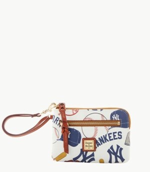 Multicolor Dooney And Bourke MLB Yankees Multi Function Zip Around Women's Wristlets | 67FURBEHV