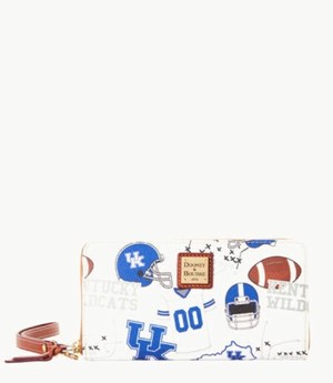 Multicolor Dooney And Bourke NCAA Kentucky Large Zip Around Women's Wristlets | 09NLJCWXI