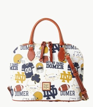 Multicolor Dooney And Bourke NCAA Notre Dame Zip Zip Women's Satchel Bags | 72LKXJBYO