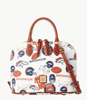 Multicolor Dooney And Bourke NFL Broncos Zip Zip Women's Satchel Bags | 78NTCKILF