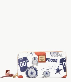 Multicolor Dooney And Bourke NFL Cowboys Large Zip Around Women's Wristlets | 95QWROJLB