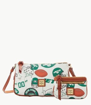 Multicolor Dooney And Bourke NFL Jets Lexi Women's Crossbody Bags | 32MGJVUQH