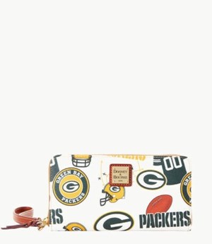 Multicolor Dooney And Bourke NFL Packers Large Zip Around Women's Wristlets | 29PROCEBT