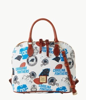 Multicolor Dooney And Bourke NFL Panthers Zip Zip Women's Satchel Bags | 12GXHKYBZ