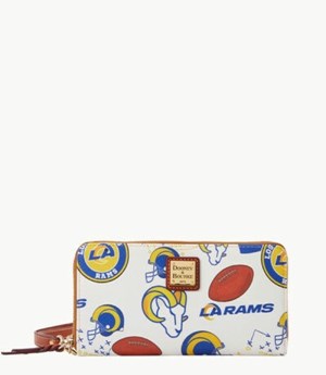 Multicolor Dooney And Bourke NFL Rams Large Zip Around Women's Wristlets | 39WBVJPCA