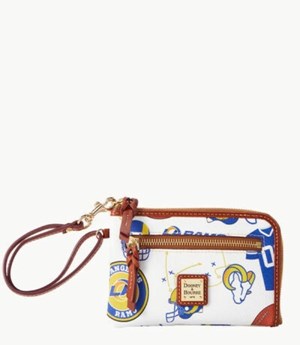 Multicolor Dooney And Bourke NFL Rams Multi Function Zip Around Women's Wristlets | 83WVTNMUS