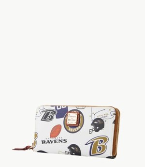 Multicolor Dooney And Bourke NFL Ravens Large Zip Around Women's Wristlets | 27UKCZHEA