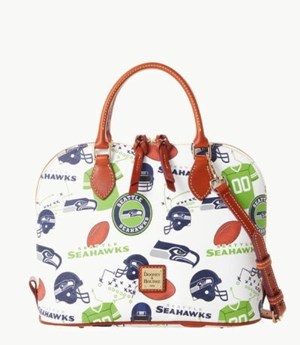 Multicolor Dooney And Bourke NFL Seahawks Zip Zip Women's Satchel Bags | 80FLNTBWO